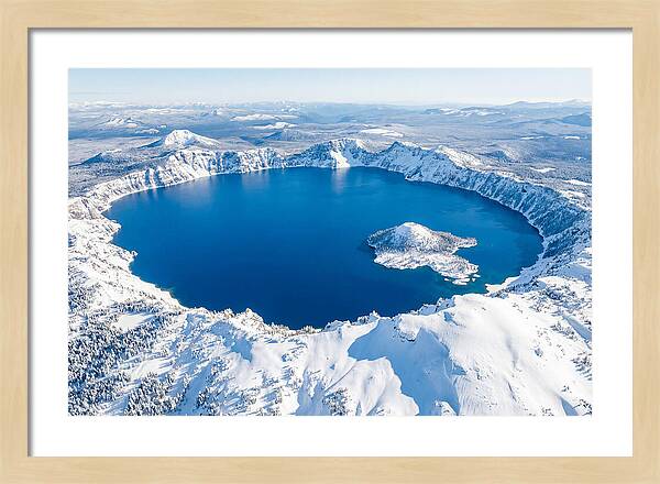 Crater Lake In Winter From Above