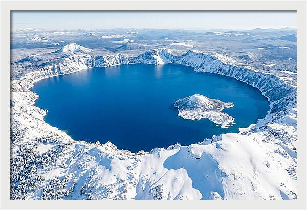Crater Lake In Winter From Above