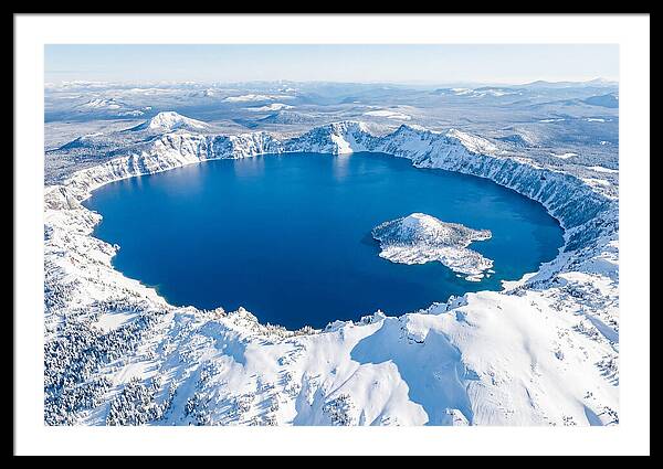 Crater Lake In Winter From Above