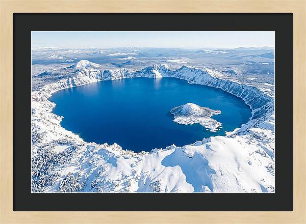 Crater Lake In Winter From Above