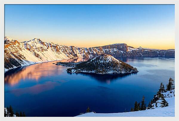Crater Lake Serenity At Dawn