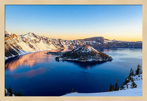 Crater Lake Serenity At Dawn