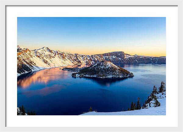 Crater Lake Serenity At Dawn