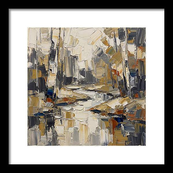Creek Landscape In Palette Knife Style