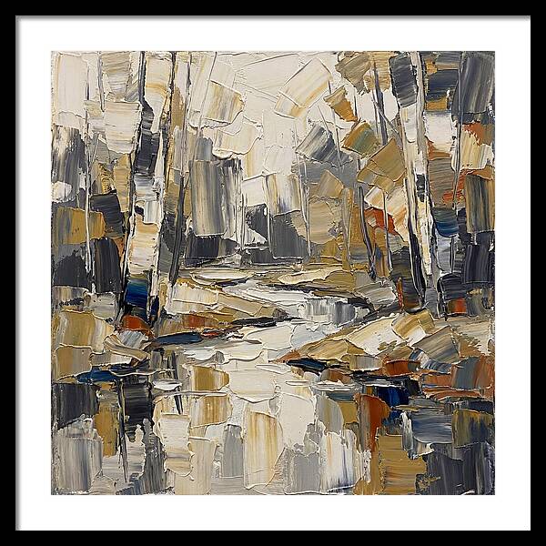 Creek Landscape In Palette Knife Style