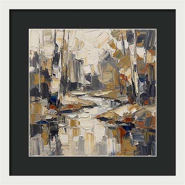 Creek Landscape In Palette Knife Style