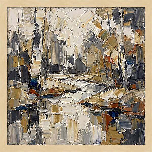 Creek Landscape In Palette Knife Style