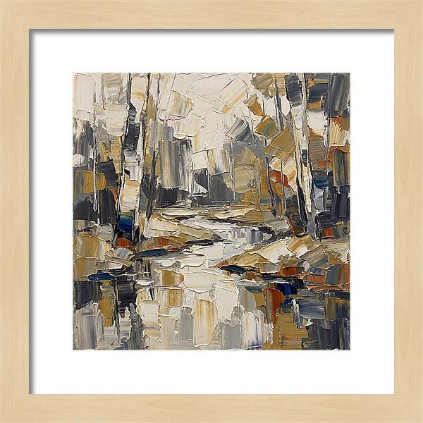 Creek Landscape In Palette Knife Style