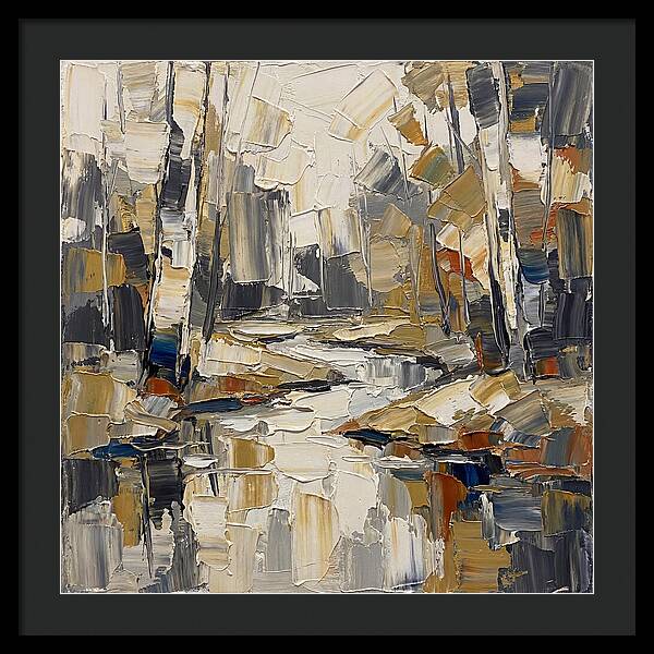 Creek Landscape In Palette Knife Style