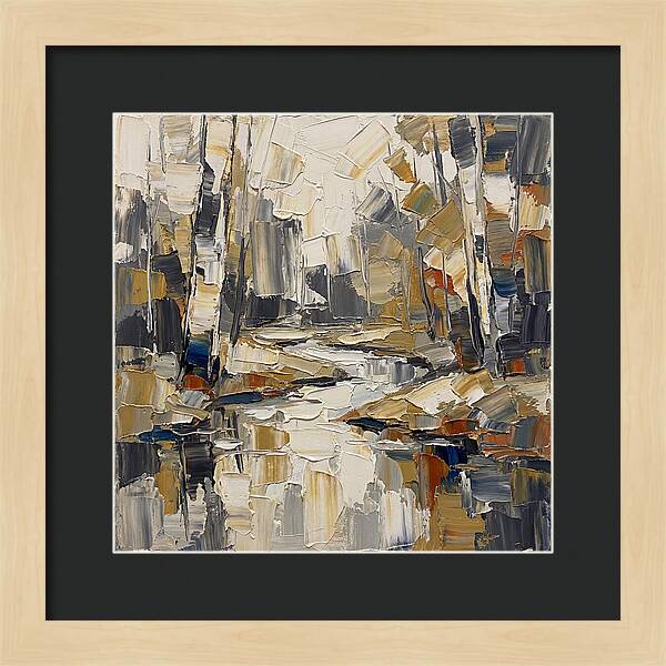 Creek Landscape In Palette Knife Style