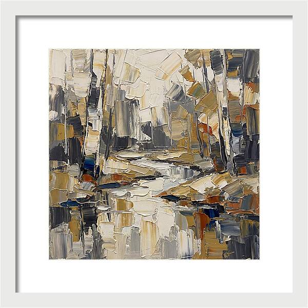 Creek Landscape In Palette Knife Style