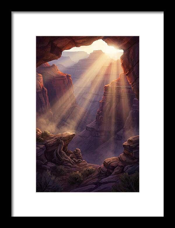 Crepuscular Rays Through Canyon