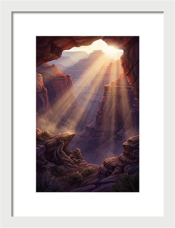 Crepuscular Rays Through Canyon