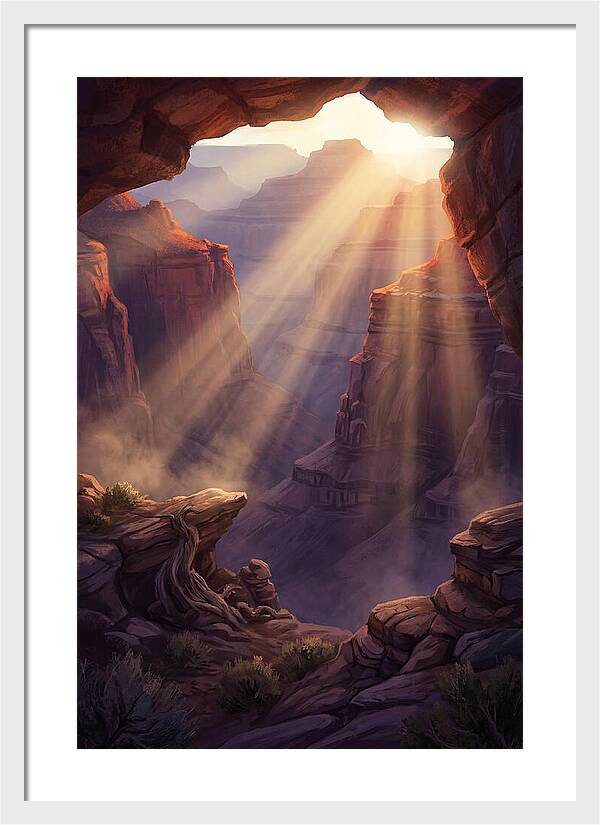 Crepuscular Rays Through Canyon