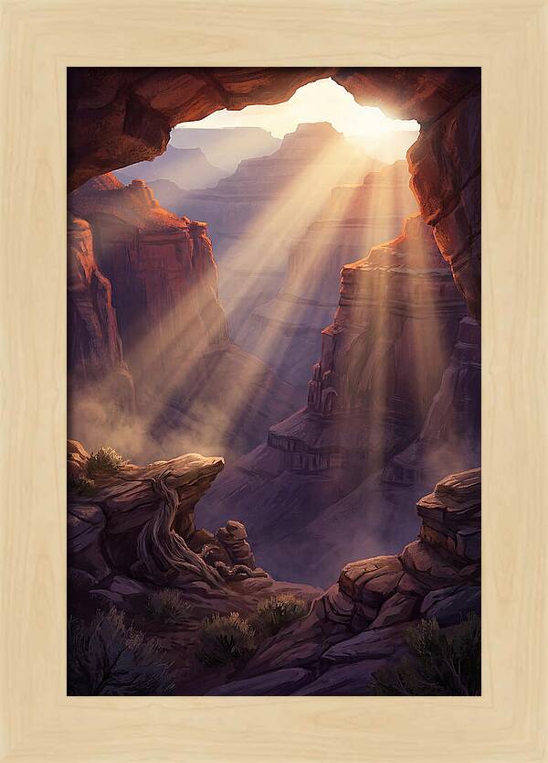 Crepuscular Rays Through Canyon