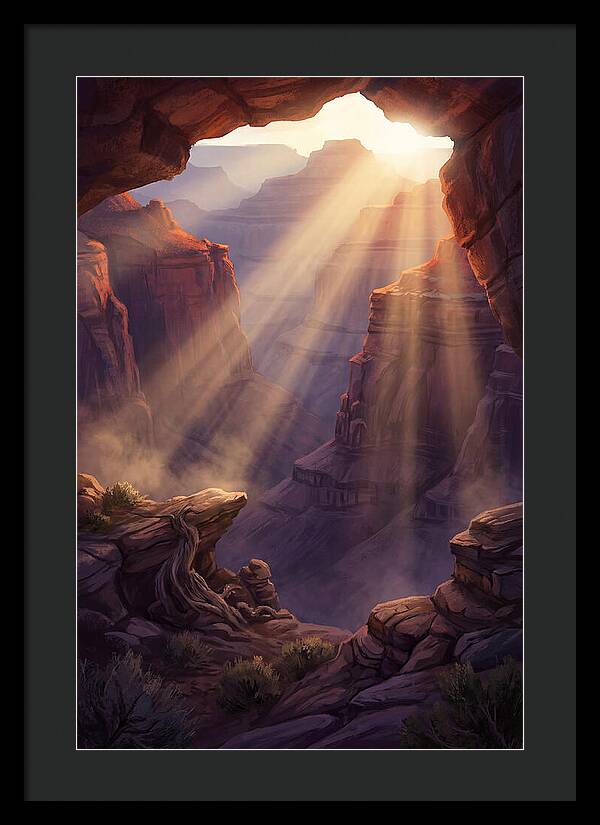 Crepuscular Rays Through Canyon