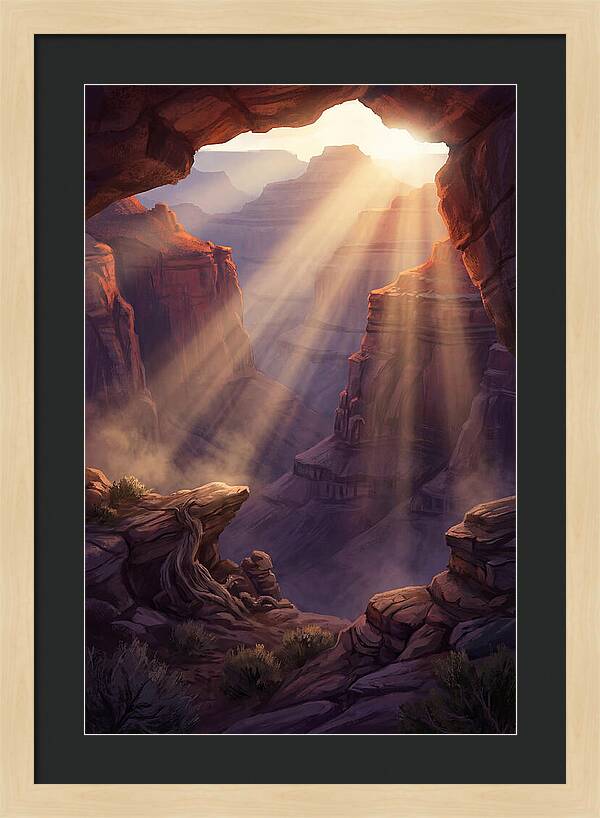 Crepuscular Rays Through Canyon