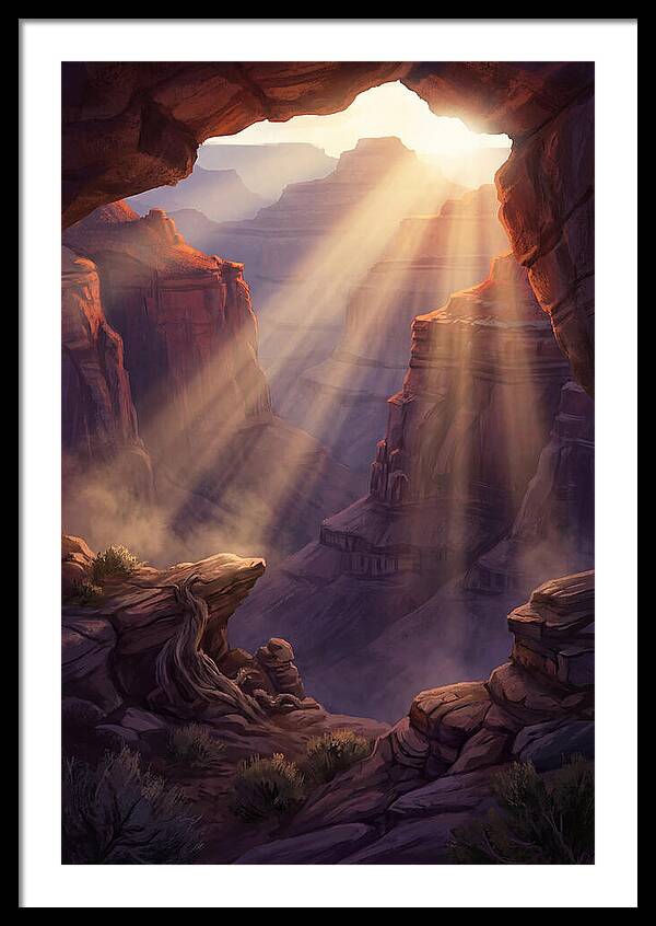 Crepuscular Rays Through Canyon
