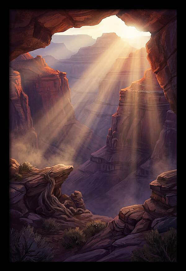 Crepuscular Rays Through Canyon