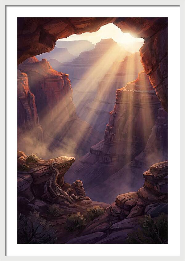 Crepuscular Rays Through Canyon