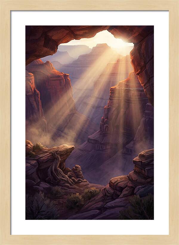 Crepuscular Rays Through Canyon