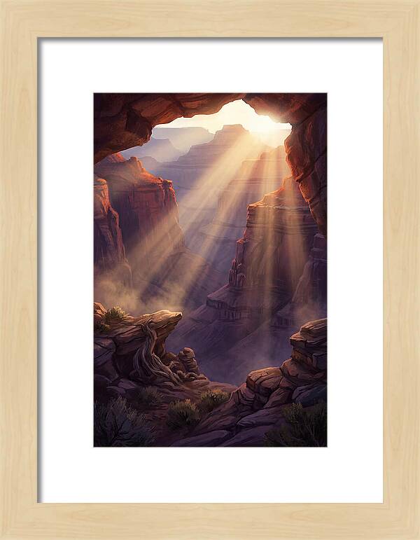 Crepuscular Rays Through Canyon