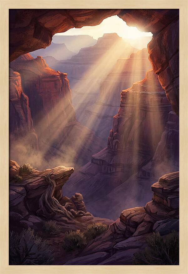Crepuscular Rays Through Canyon