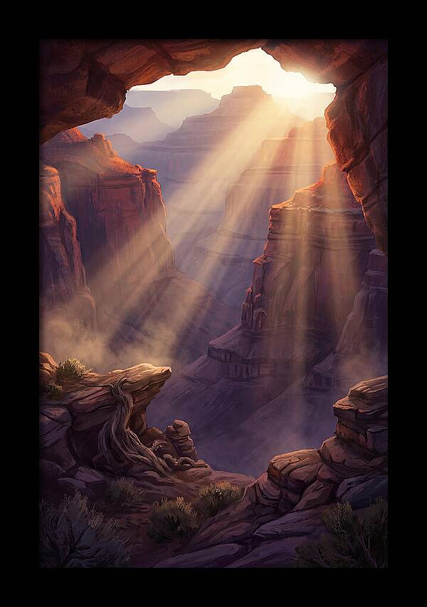 Crepuscular Rays Through Canyon