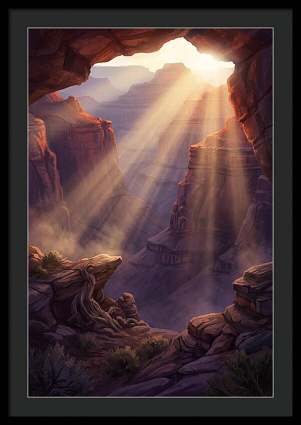 Crepuscular Rays Through Canyon