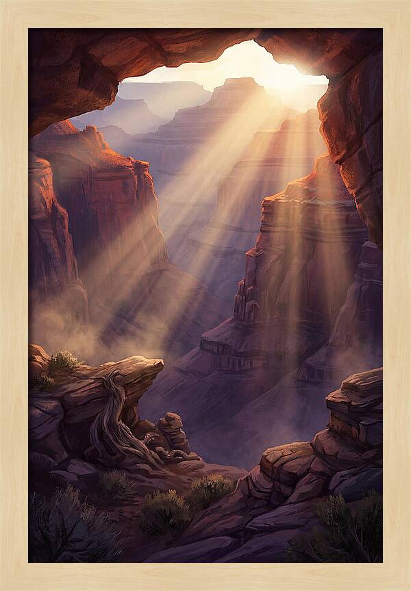 Crepuscular Rays Through Canyon