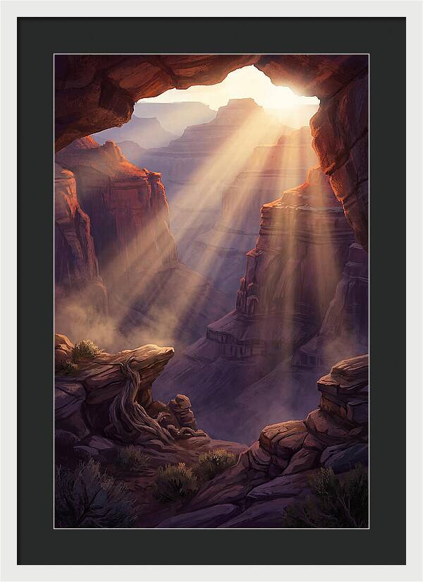 Crepuscular Rays Through Canyon