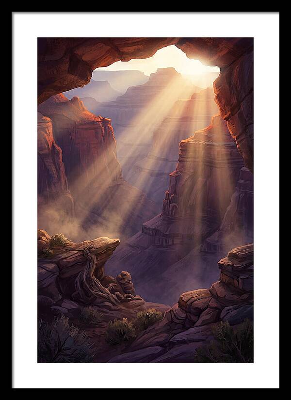 Crepuscular Rays Through Canyon