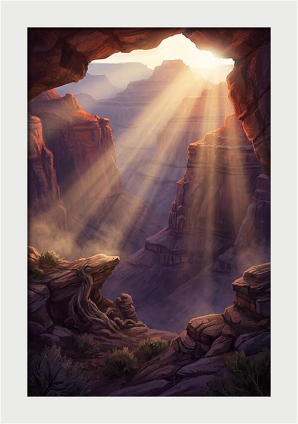 Crepuscular Rays Through Canyon
