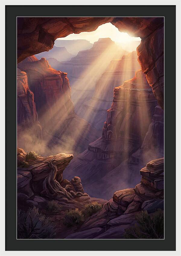 Crepuscular Rays Through Canyon