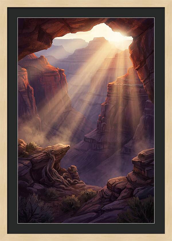 Crepuscular Rays Through Canyon