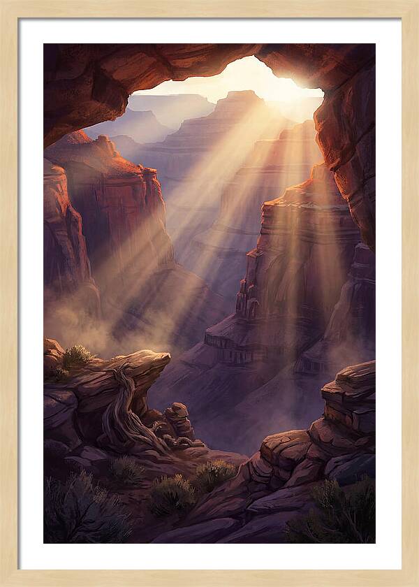 Crepuscular Rays Through Canyon