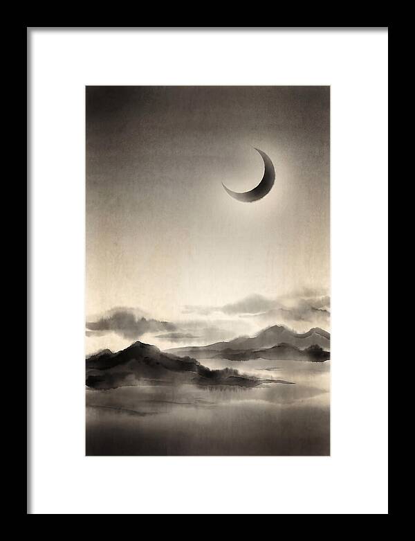 Crescent Moon In Twilight Sky