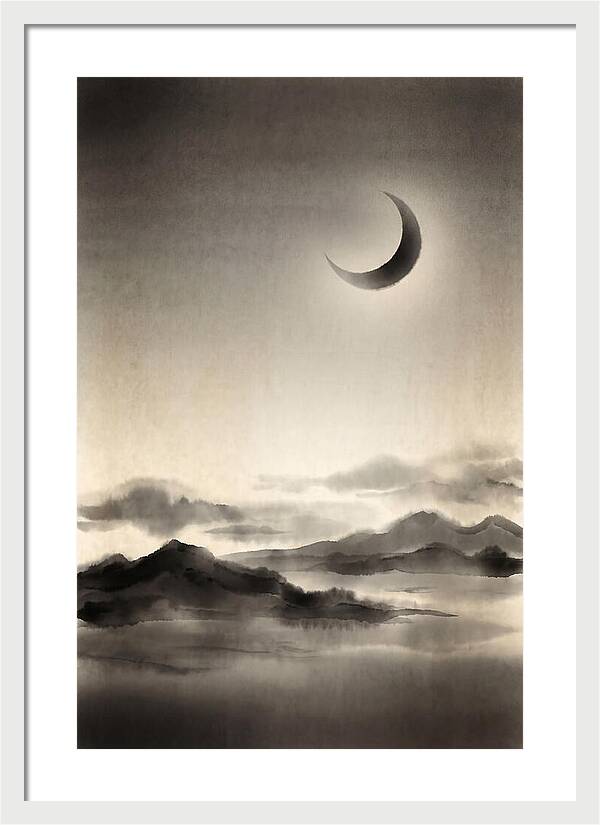 Crescent Moon In Twilight Sky