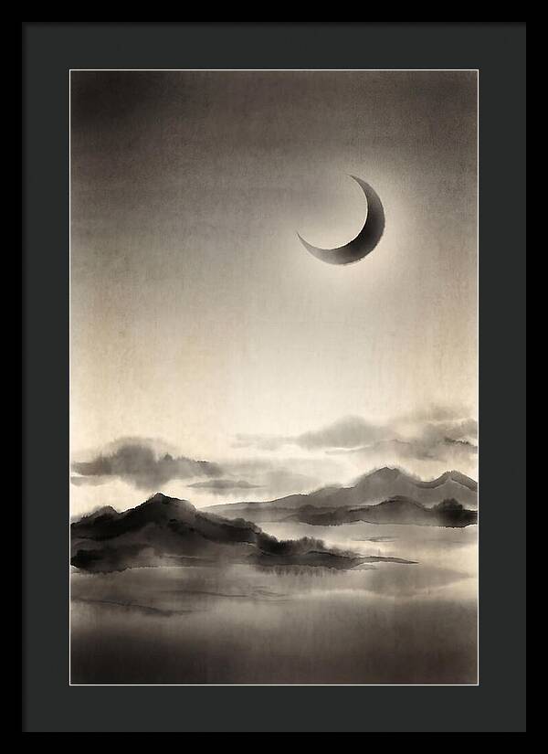 Crescent Moon In Twilight Sky