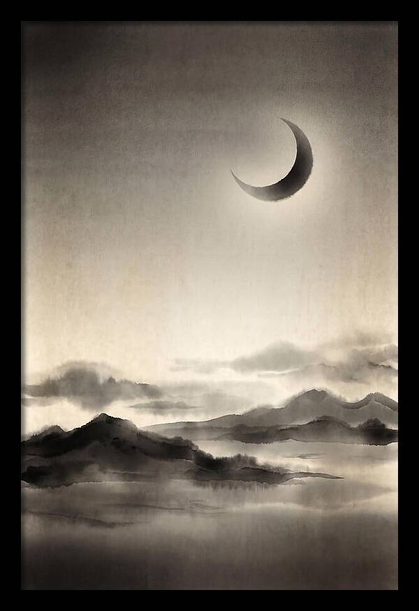 Crescent Moon In Twilight Sky