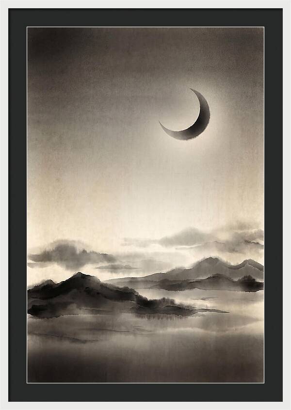 Crescent Moon In Twilight Sky