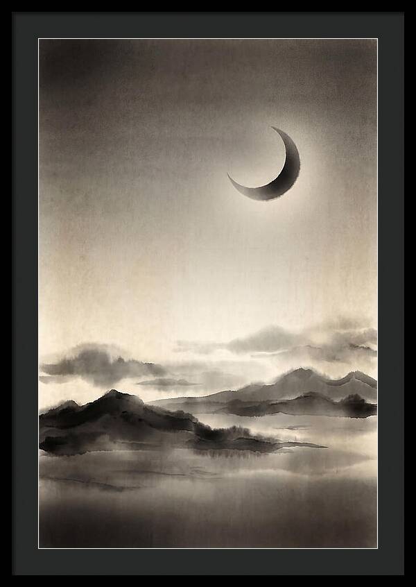 Crescent Moon In Twilight Sky