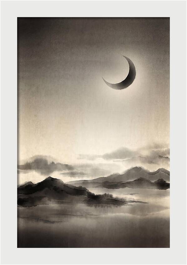 Crescent Moon In Twilight Sky