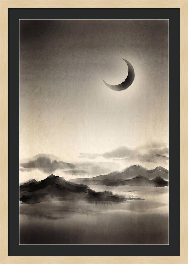 Crescent Moon In Twilight Sky