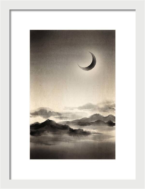 Crescent Moon In Twilight Sky