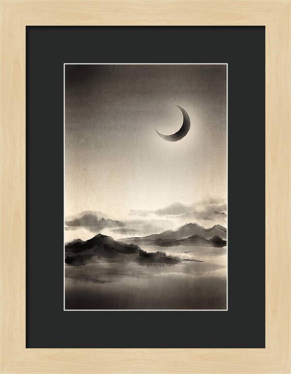 Crescent Moon In Twilight Sky