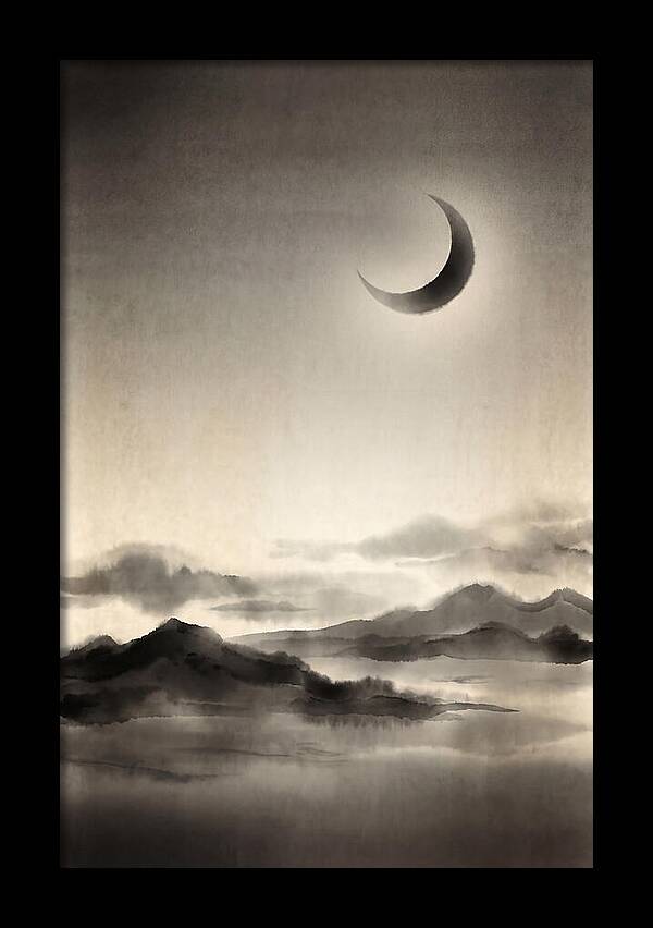 Crescent Moon In Twilight Sky
