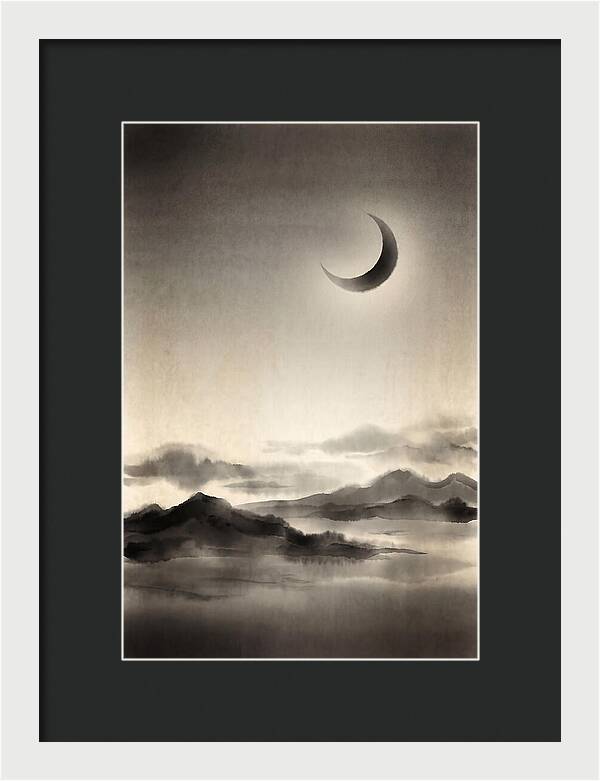 Crescent Moon In Twilight Sky