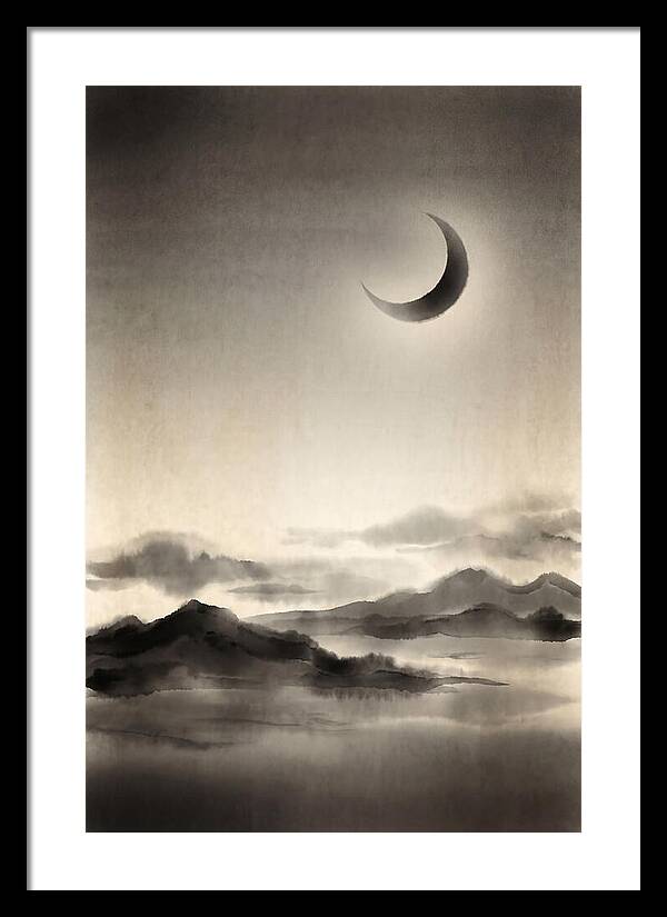 Crescent Moon In Twilight Sky