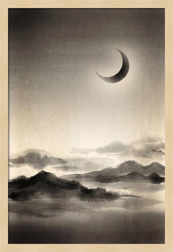 Crescent Moon In Twilight Sky